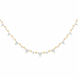 14k Trio Cluster Diamond Necklace On A Thin Chain
