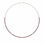 14k Three Prong Ruby and Diamond Tennis Necklace