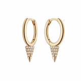 Single Pave Spike Huggie