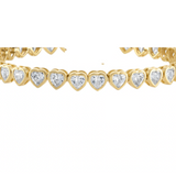 Vertical Bezel Heart Shape Tennis Bracelet