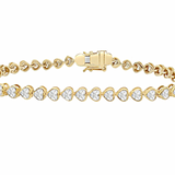 Heart Shape Tennis Bracelet with Heart Stones