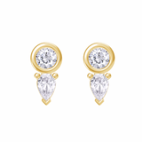 14K Round Pear Stud