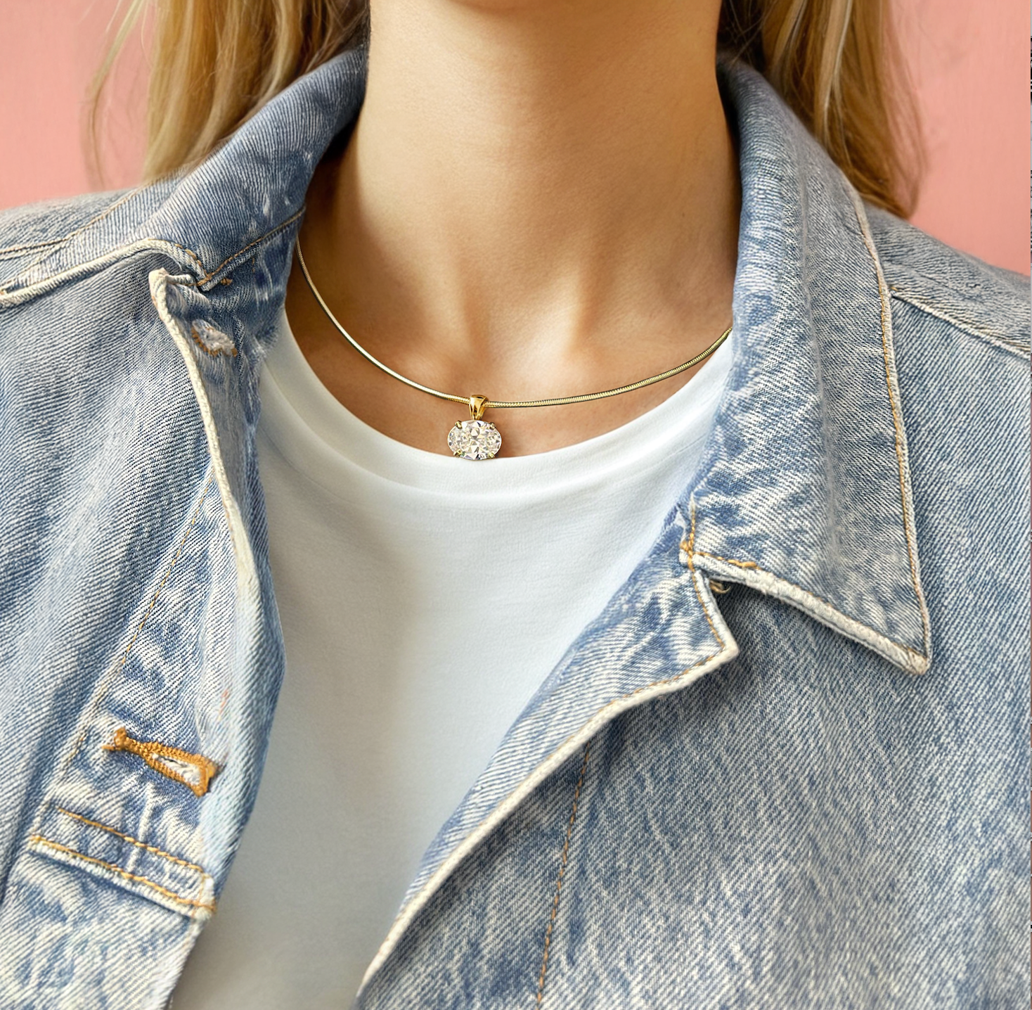 Omega Collar Necklace With Fancy Shape