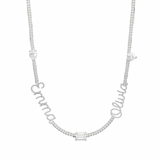 14K Multi Shape Personalized Tennis Necklace