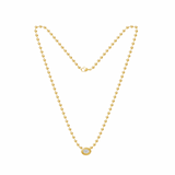 Oval Bezel Ball Chain Necklace- in stock