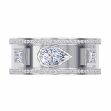 Pear and Princess Pave Outline Ring Cover
