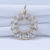 14K Pear Shaped Star Outline Pendant