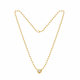 Heart Bezel  Ball Chain Necklace- In stock