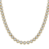 14k Illusion Graduating Bezel Tennis Necklace