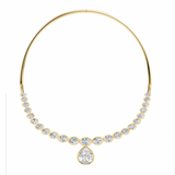 Half Axis Collar Half Tennis Necklace™ *