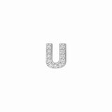 14k Skinny Mini U Charm ( White)
