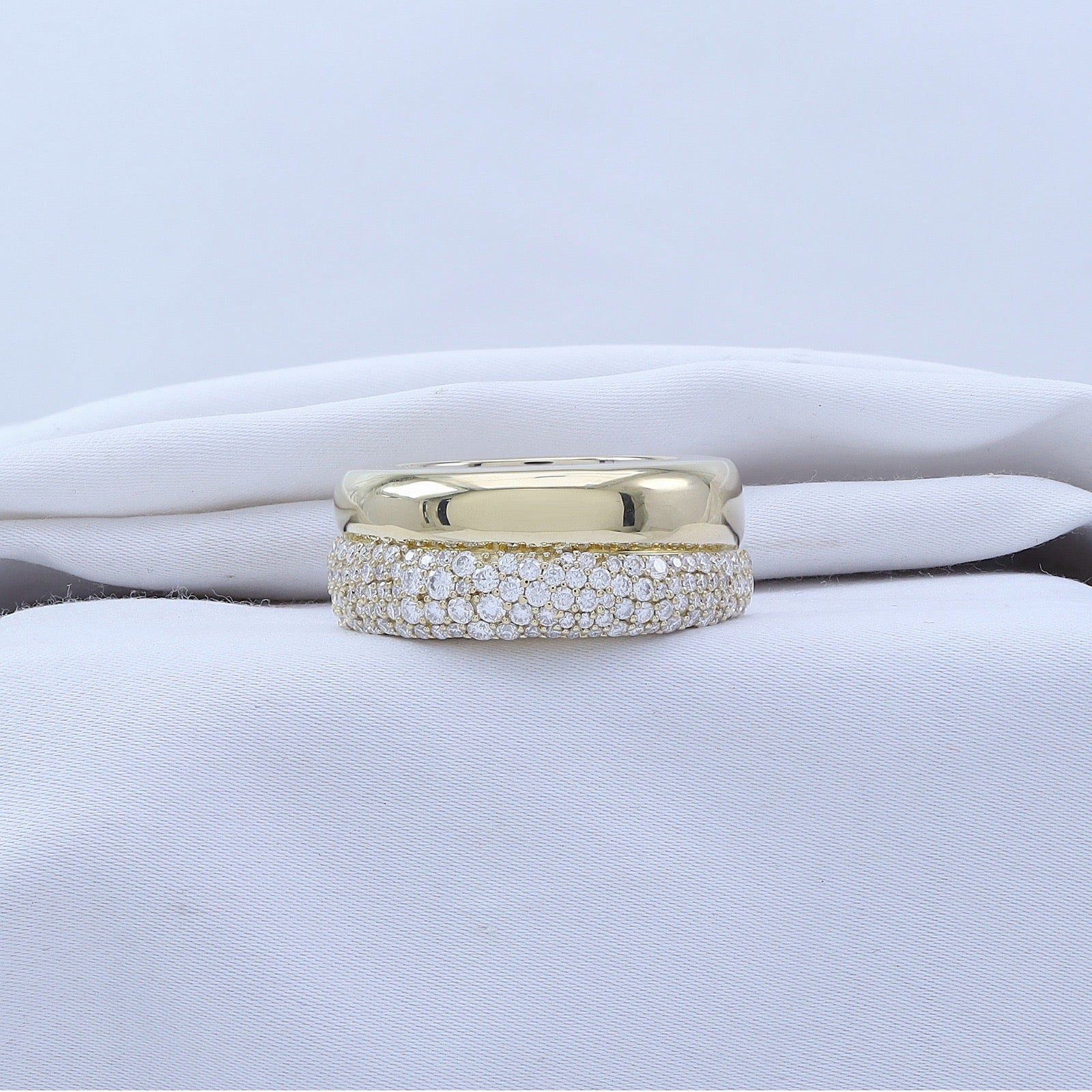 Pave and Solid Dome Ring Cover