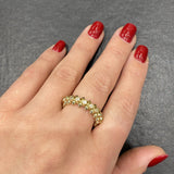 10k Spiked Ring With Stones