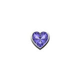 Skinny Silver Purple Heart Charm (white)