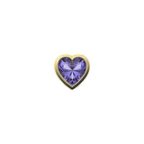 Skinny Silver Purple Heart Charm (yellow)