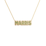 Pave Outline Birthstone Necklace