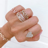 14k Diamond Date Ring