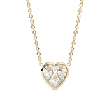 14k Lab Bezel Heart Necklace