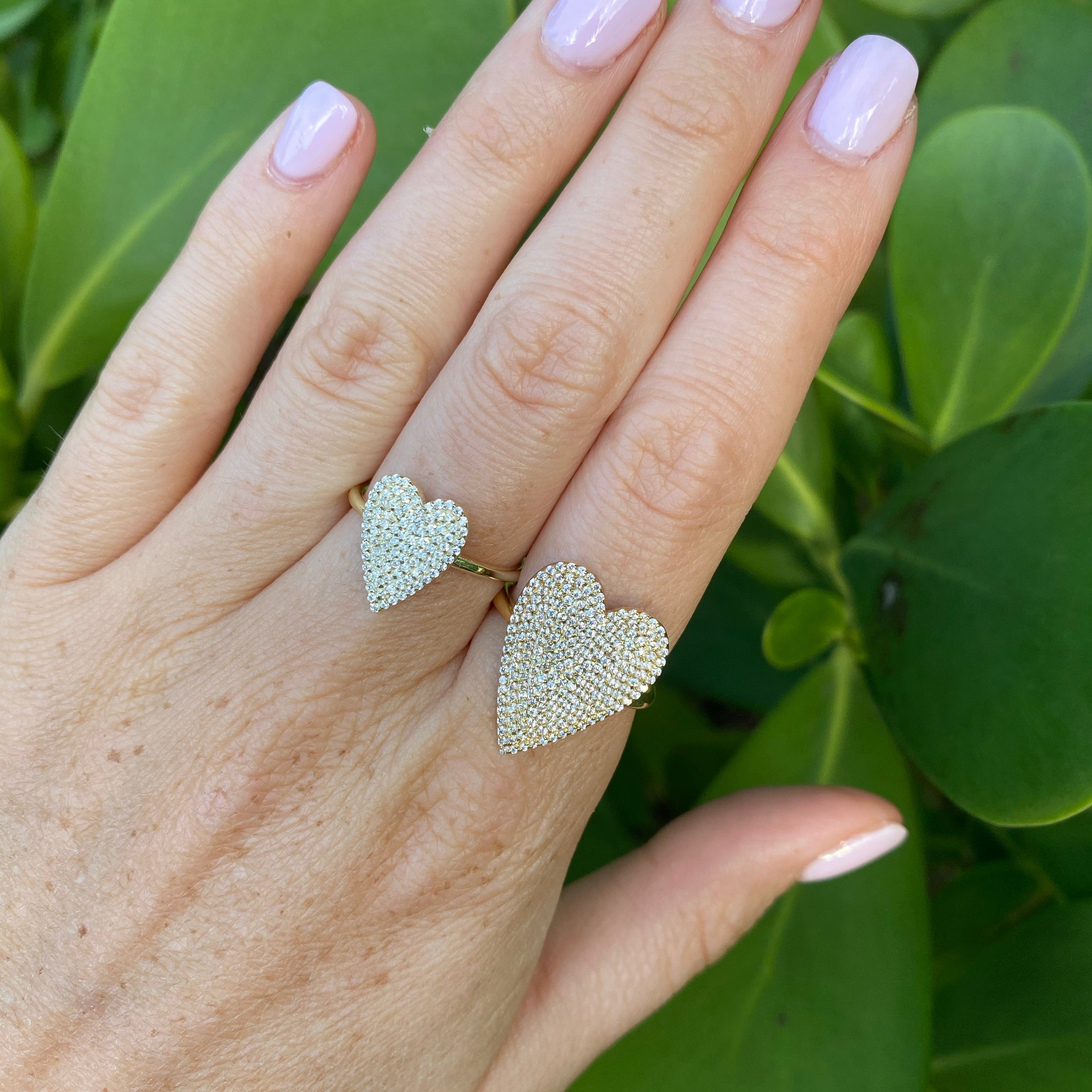 Large Pave Diamond Heart