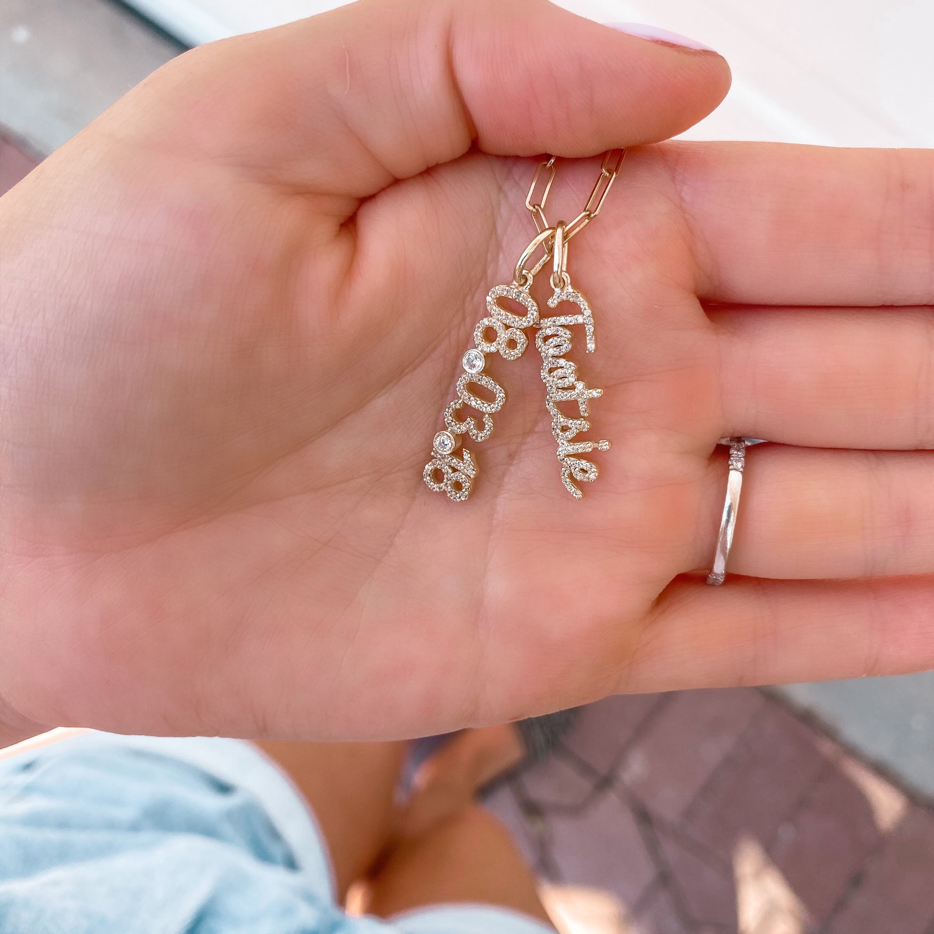 Pave Date Charm