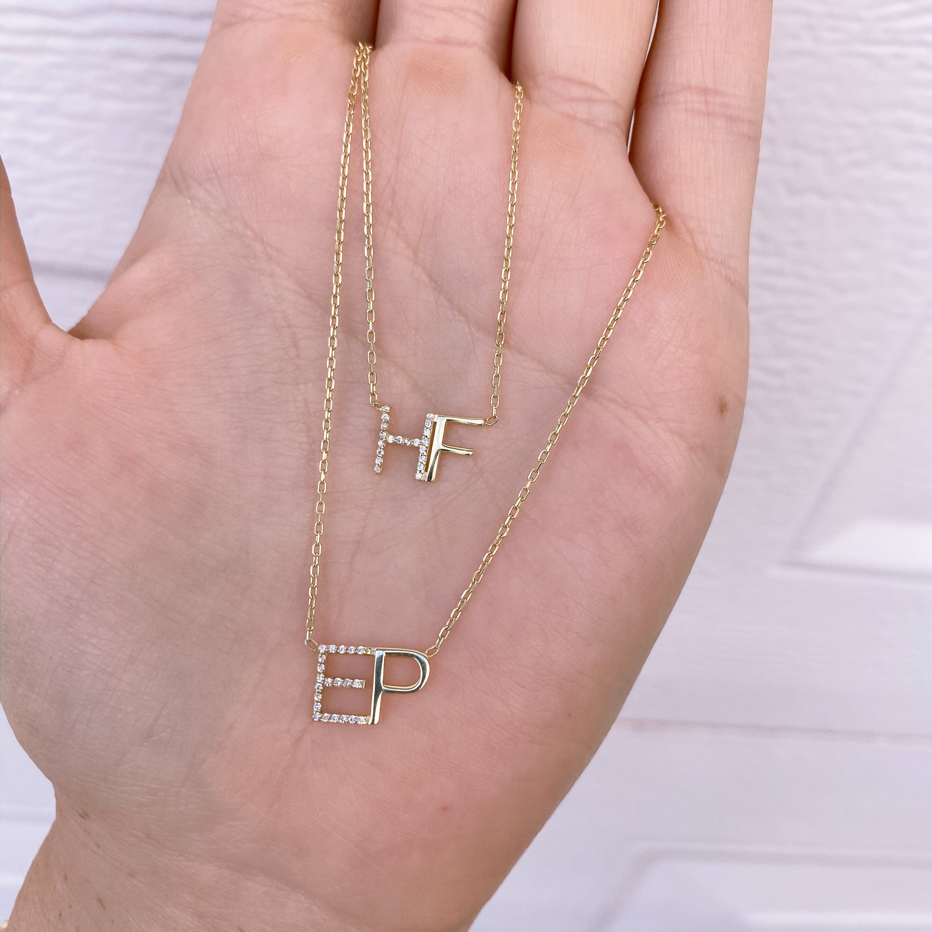 Diamond Accent Initial Necklace