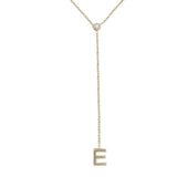 14k Lariat Letter Necklace- in stock