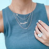 14k Pave Script Letter Necklace