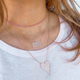 14k Pave Outline Birthstone Necklace