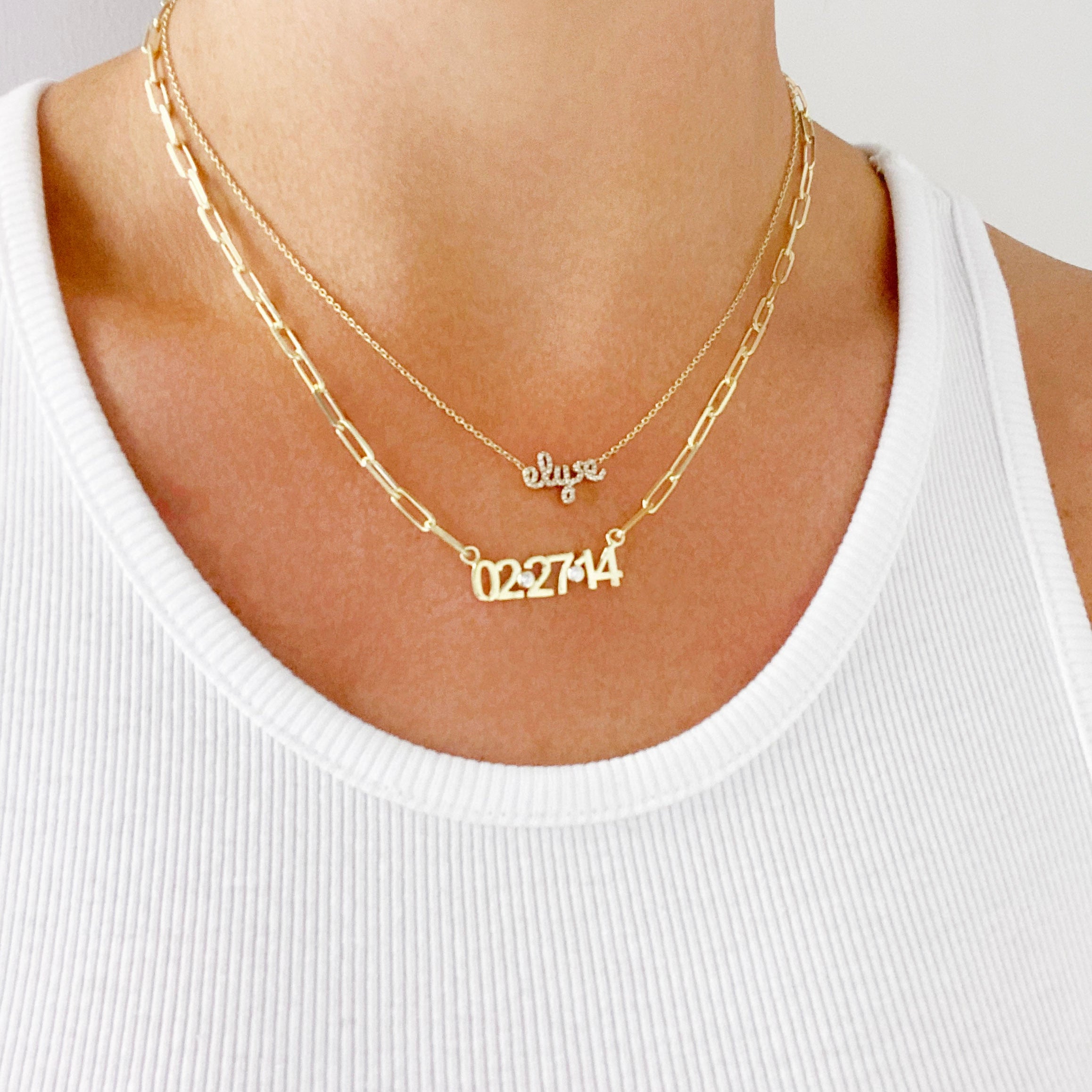Date On A Link Chain Necklace