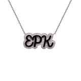 Pave Outline Enamel Necklace