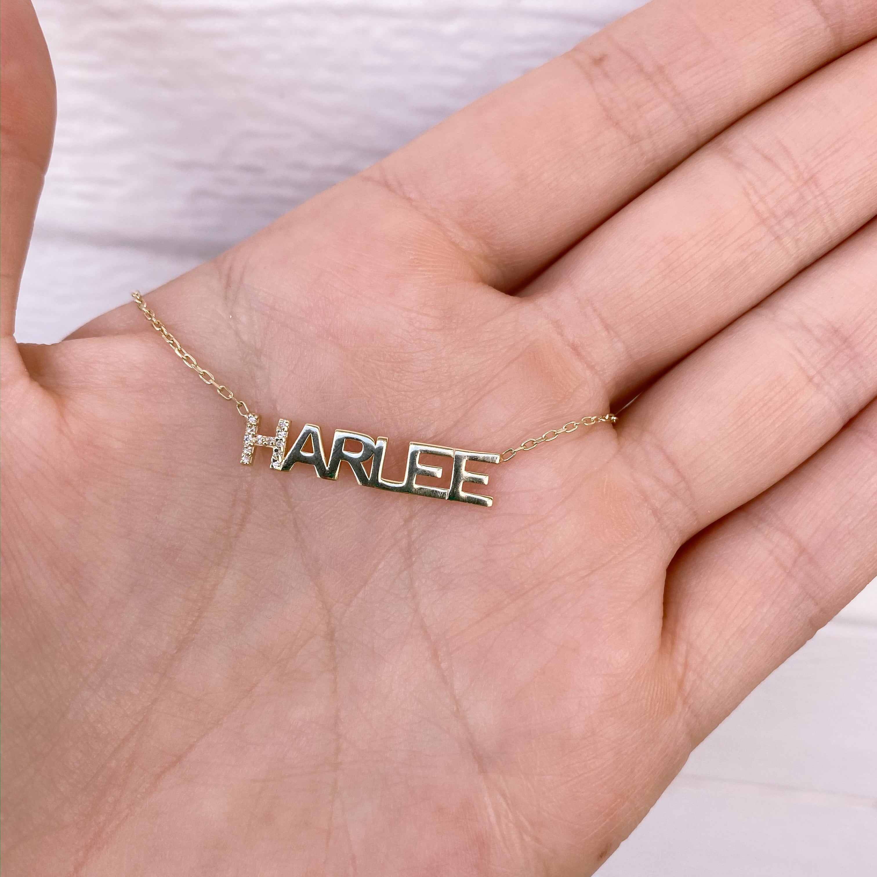 Diamond Accent Letter  Necklace