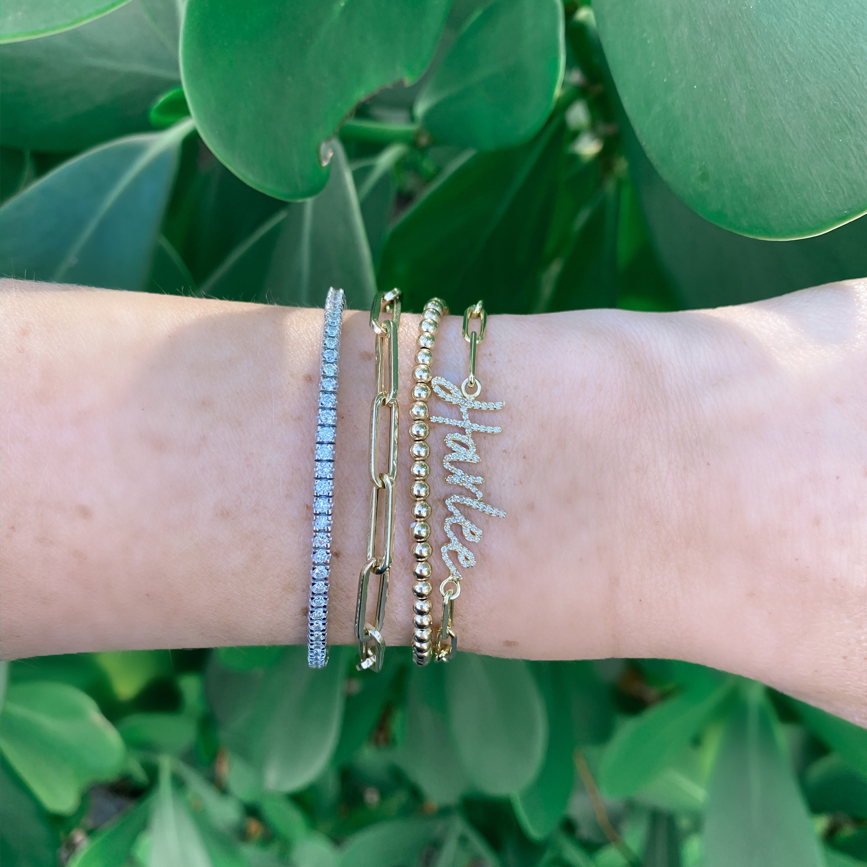Script Name On A Link Chain Bracelet