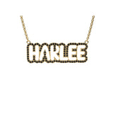 Pave Bubble Cutout Name Necklace