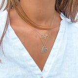 14k Pave Script Letter Necklace