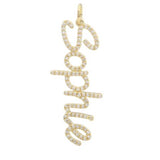 14k Diamond Name Charm