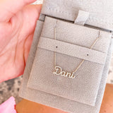 14k Pave Script Letter Necklace